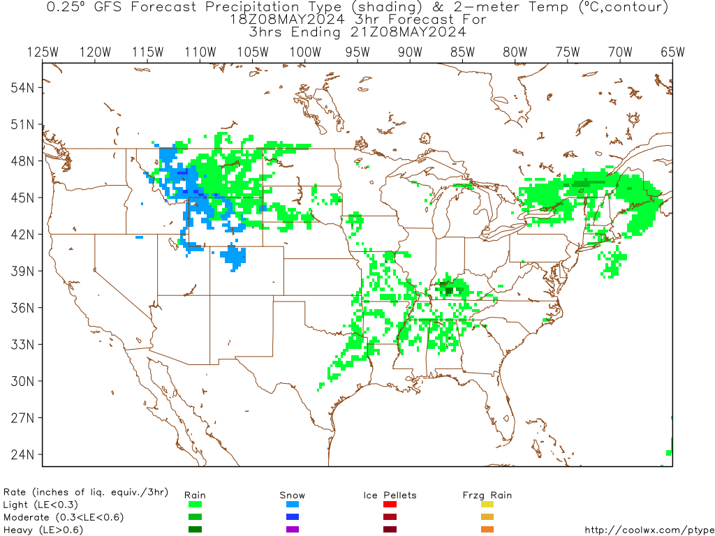 United States 24 Hours Storm Type Forecast Thumbnail