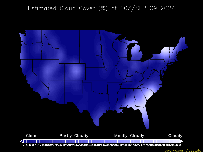 U S Cloud Cover Statistics And Maps